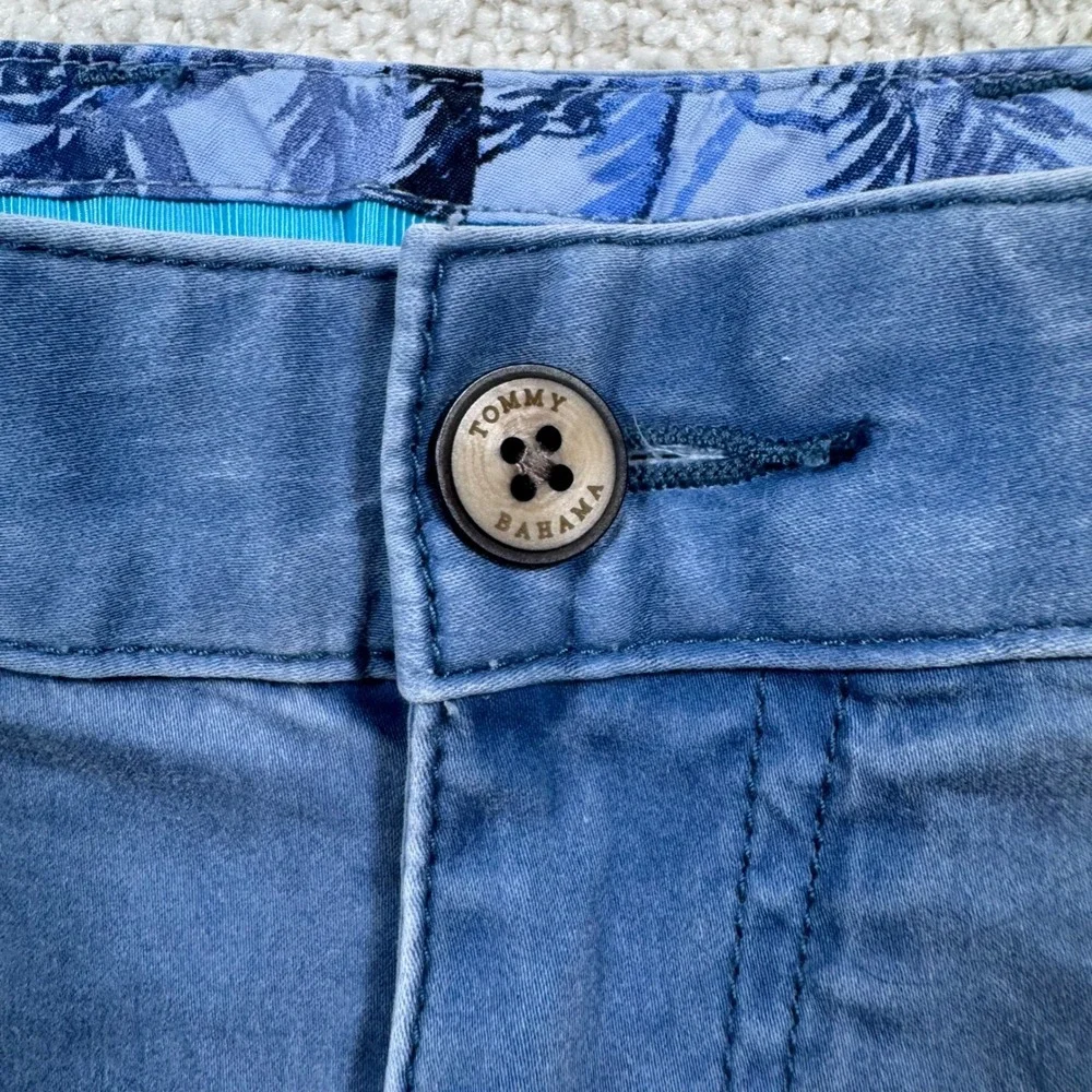 Tommy Bahama Shorts Mens 38 Blue Boracay Chino Cotton Tencel Stretch